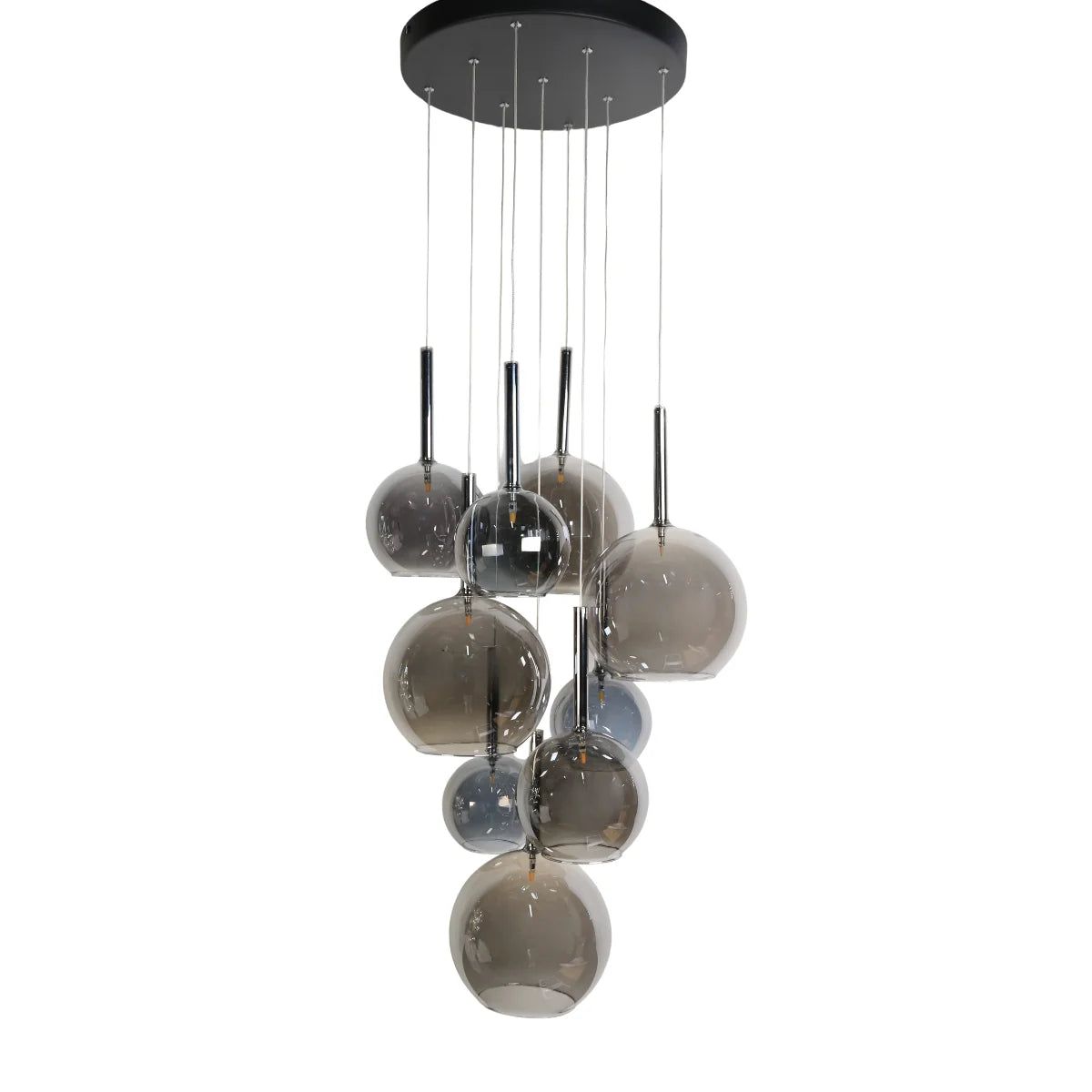 Hanglamp Seto – 9 Lichtpunten – Smoke Glas – afbeelding 3