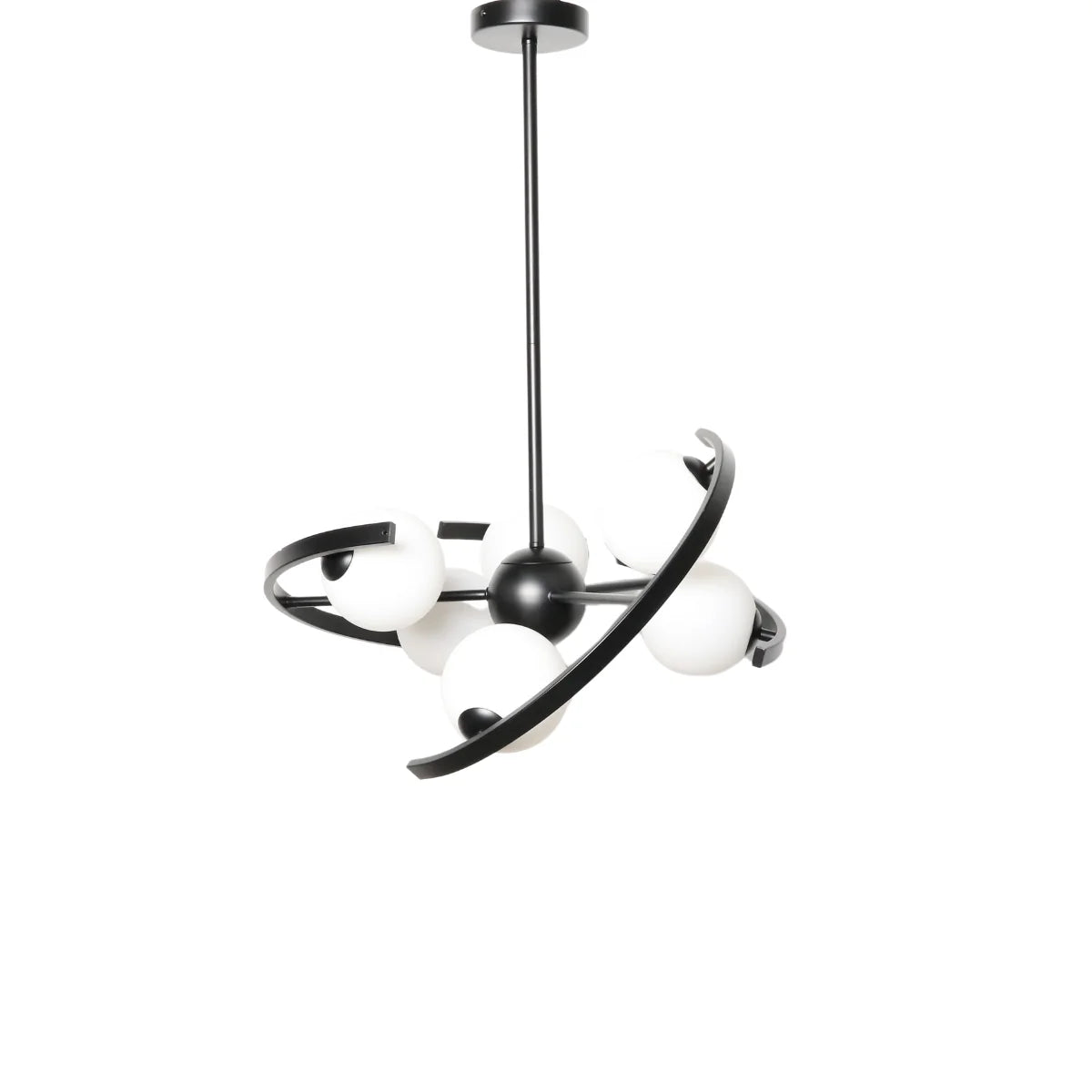 Hanglamp Skia – 6 Lichtpunten – Opaal Glas Zwart – afbeelding 3
