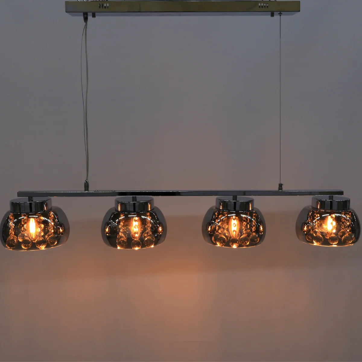 Hanglamp Subra – Smoke Glas Kristal – Eettafel 100 cm – afbeelding 4