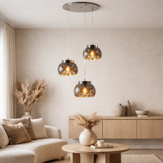 Hanglamp Subra – Smoke Glas Kristal – Ø40 cm