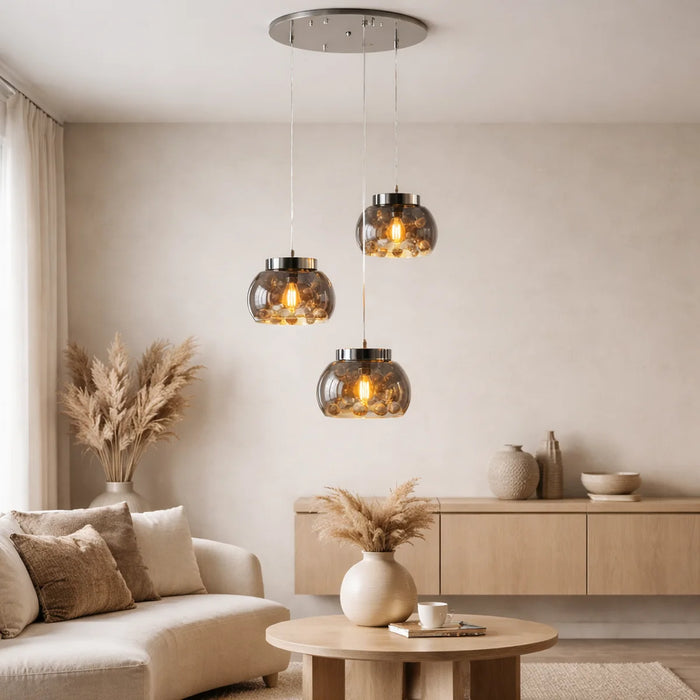 Hanglamp Subra – Smoke Glas Kristal – Ø40 cm