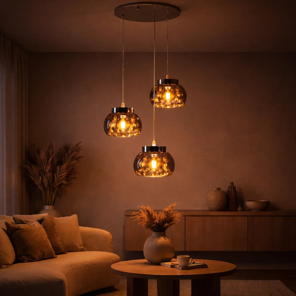 Hanglamp Subra – Smoke Glas Kristal – Ø40 cm – afbeelding 2