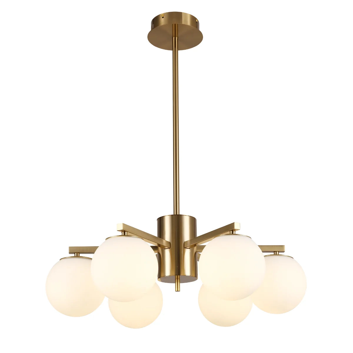 Hanglamp Teca – Opaal Glas Brushed Gold – Ø60 cm – afbeelding 3
