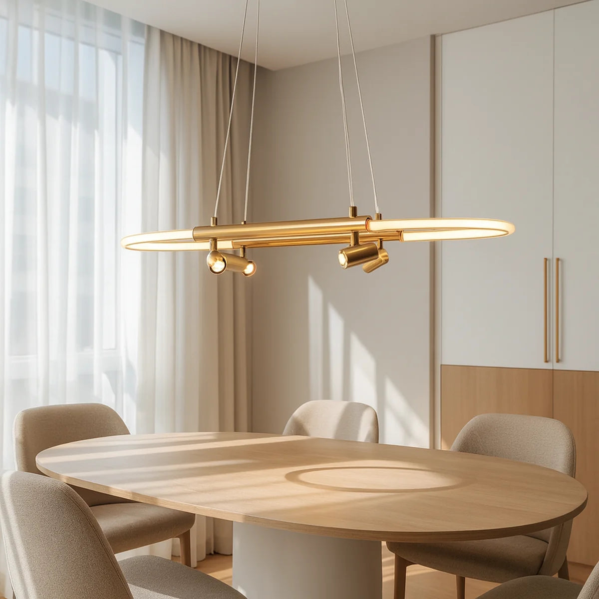 Hanglamp Tulia – LED – Brushed Gold – Eettafel 85 cm