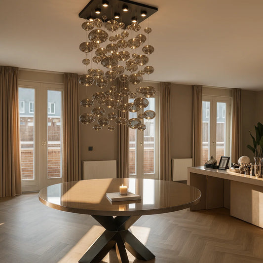 Hanglamp Umi – Bubbels – LED – Antraciet – 60x60cm
