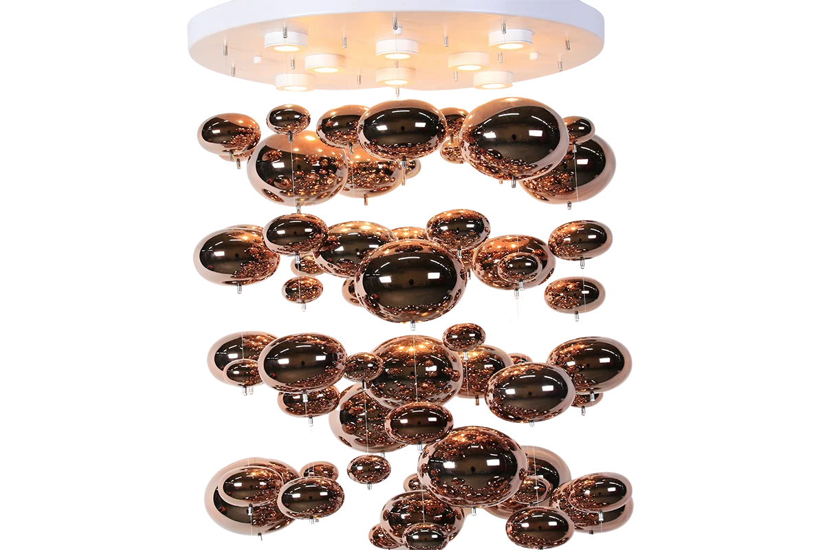 Hanglamp Umi – Bubbels – LED – Koper – Ø60 cm – afbeelding 6