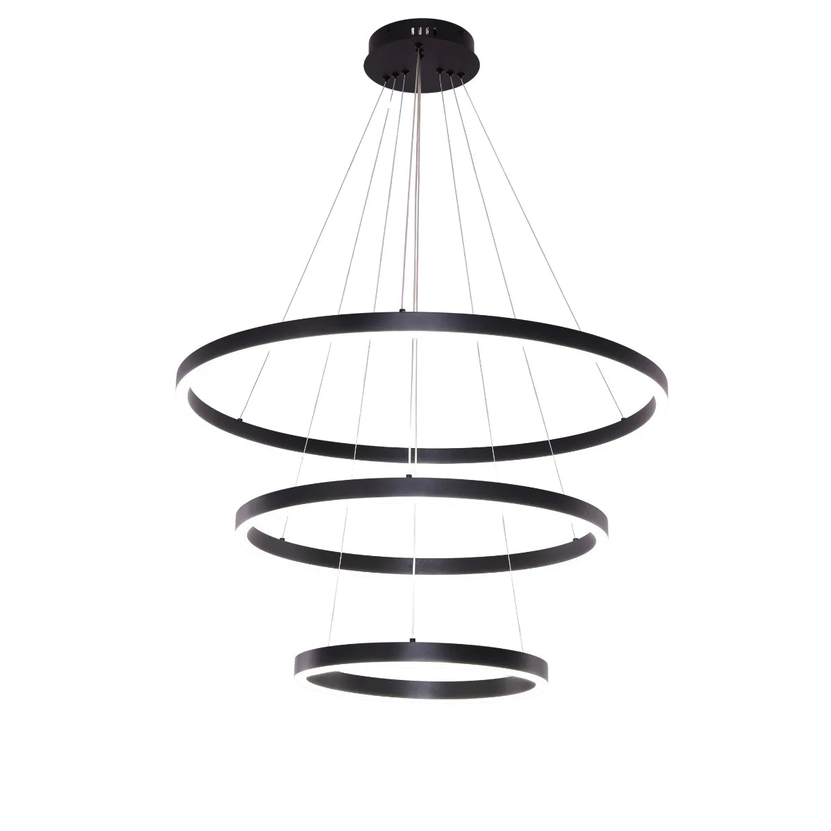 Hanglamp Valio – LED – Zwart – 3 Ringen – Ø80 cm – afbeelding 4