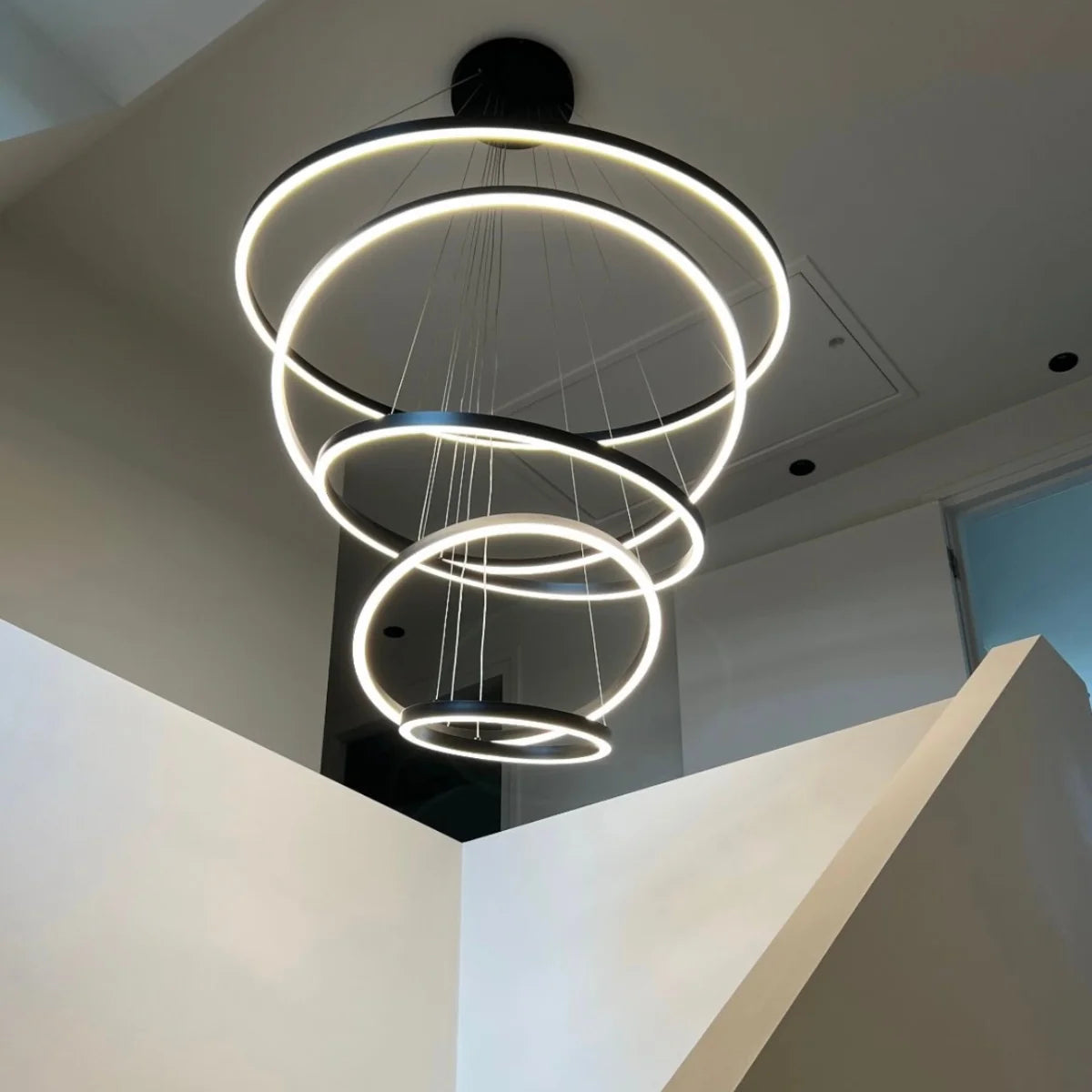 Hanglamp Valio – LED – Zwart – 5 Ringen – Ø120 cm