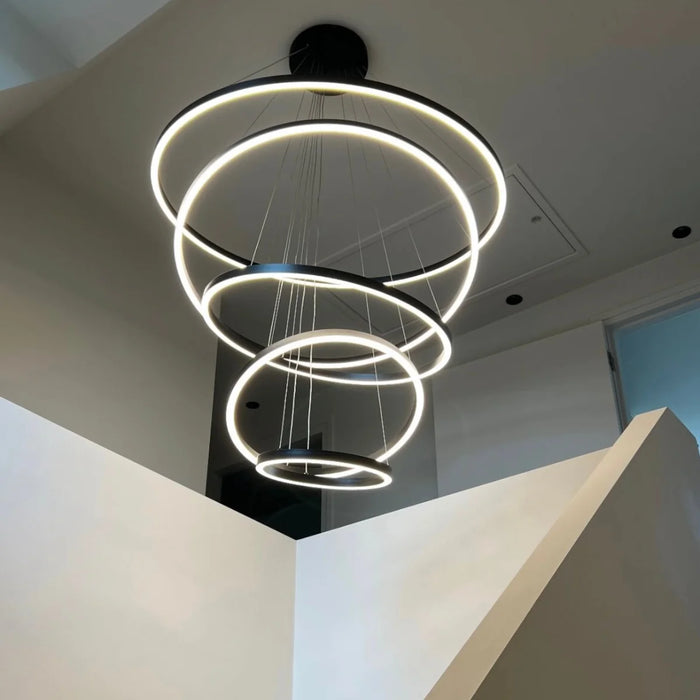 Hanglamp Valio – LED – Zwart – 5 Ringen – Ø120 cm