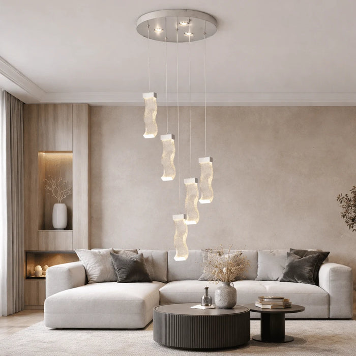 Hanglamp Vela – 5 Lichtpunten – LED – Chroom – Ø40 cm