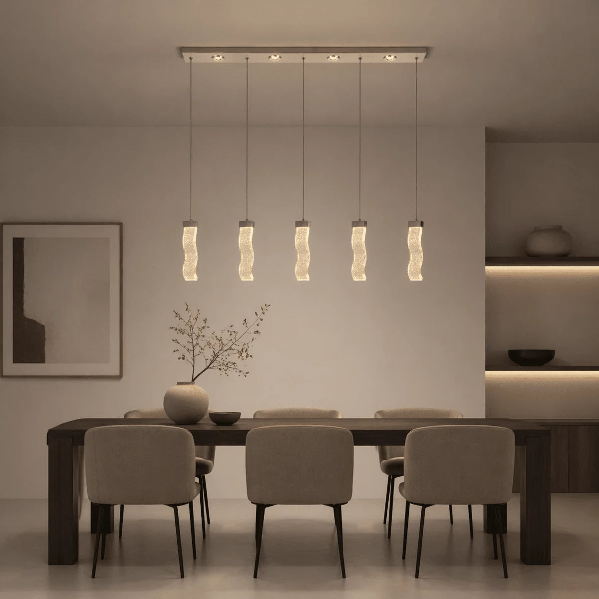 Hanglamp Vela – 5 Lichtpunten – LED – Chroom – Eettafel 90 cm