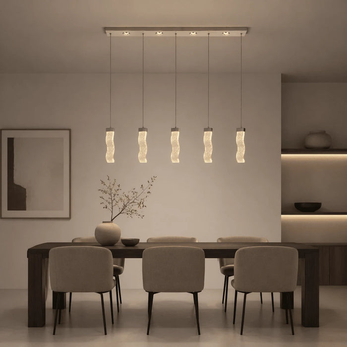 Hanglamp Vela – 5 Lichtpunten – LED – Chroom – Eettafel 90 cm