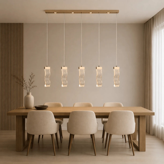 Hanglamp Vela – 5 Lichtpunten – LED – Goud – Eettafel 90 cm