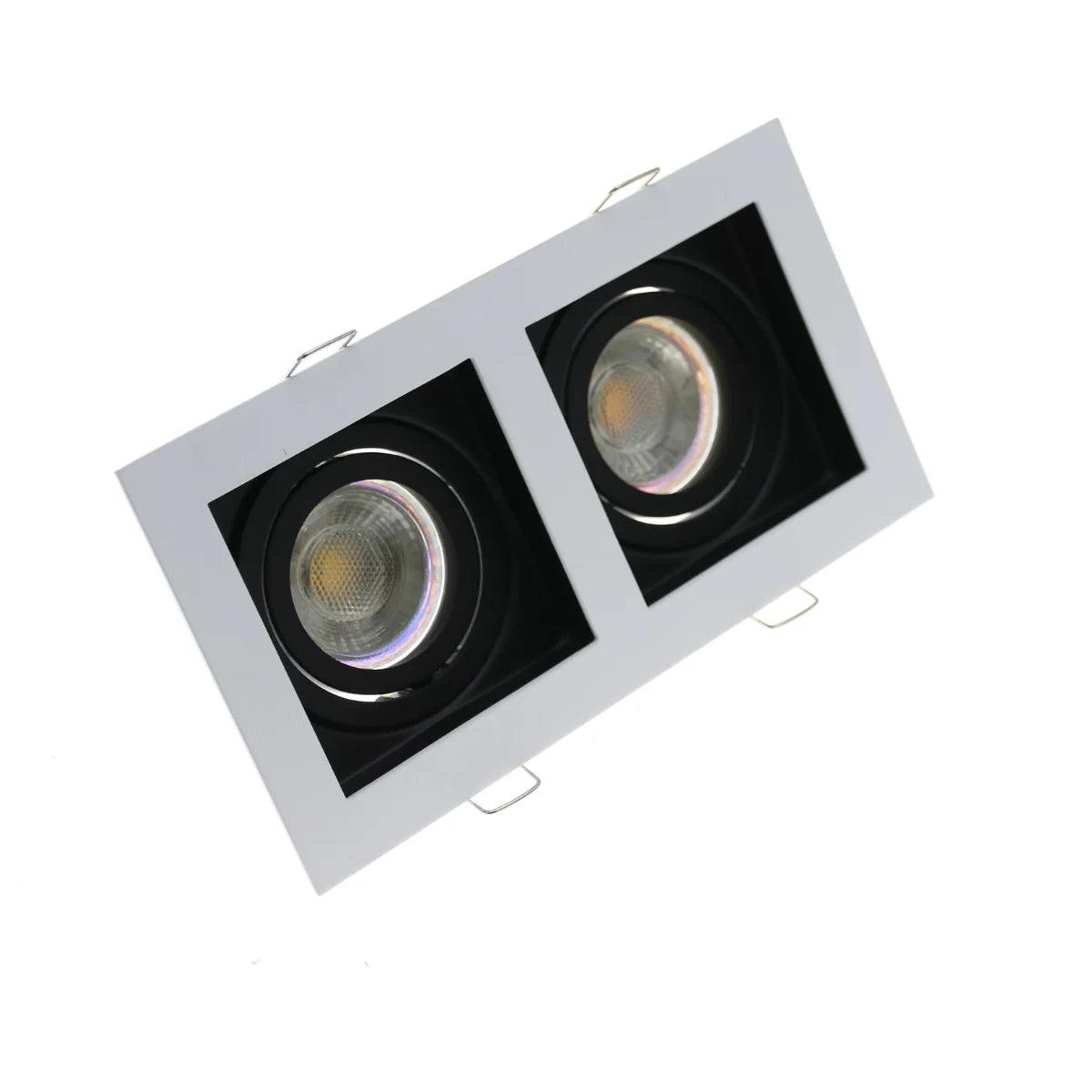 Inbouwspot Keval – Zwart Wit – Dubbel – GU10 – IP20
