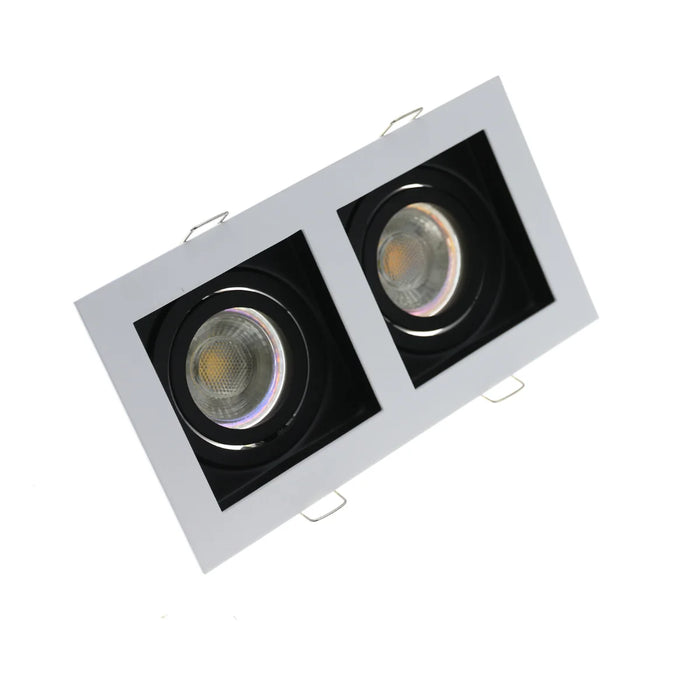 Inbouwspot Keval – Zwart Wit – Dubbel – GU10 – IP20