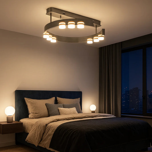 Plafondlamp Celo – LED – Gun Grey – Ø60 cm – 12 Lichtpunten