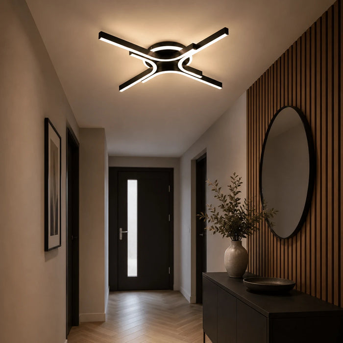 Plafondlamp Giro – LED – Zwart – Ø80 cm