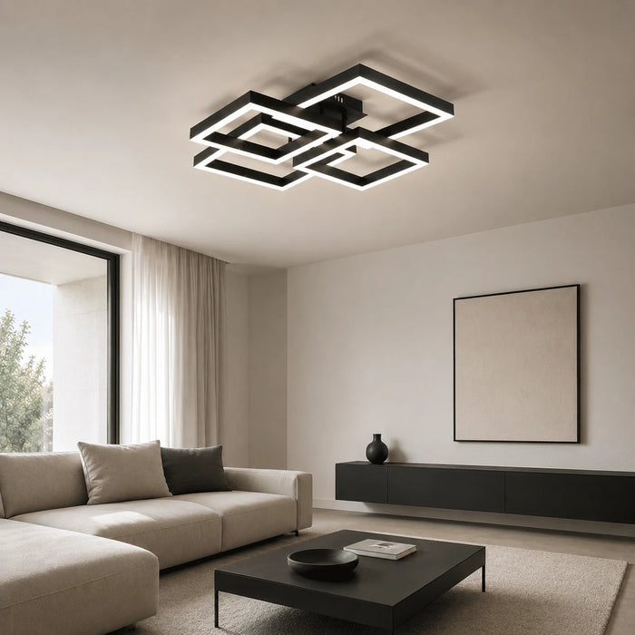 Plafondlamp Prisma – LED – Zwart – 70x44 cm