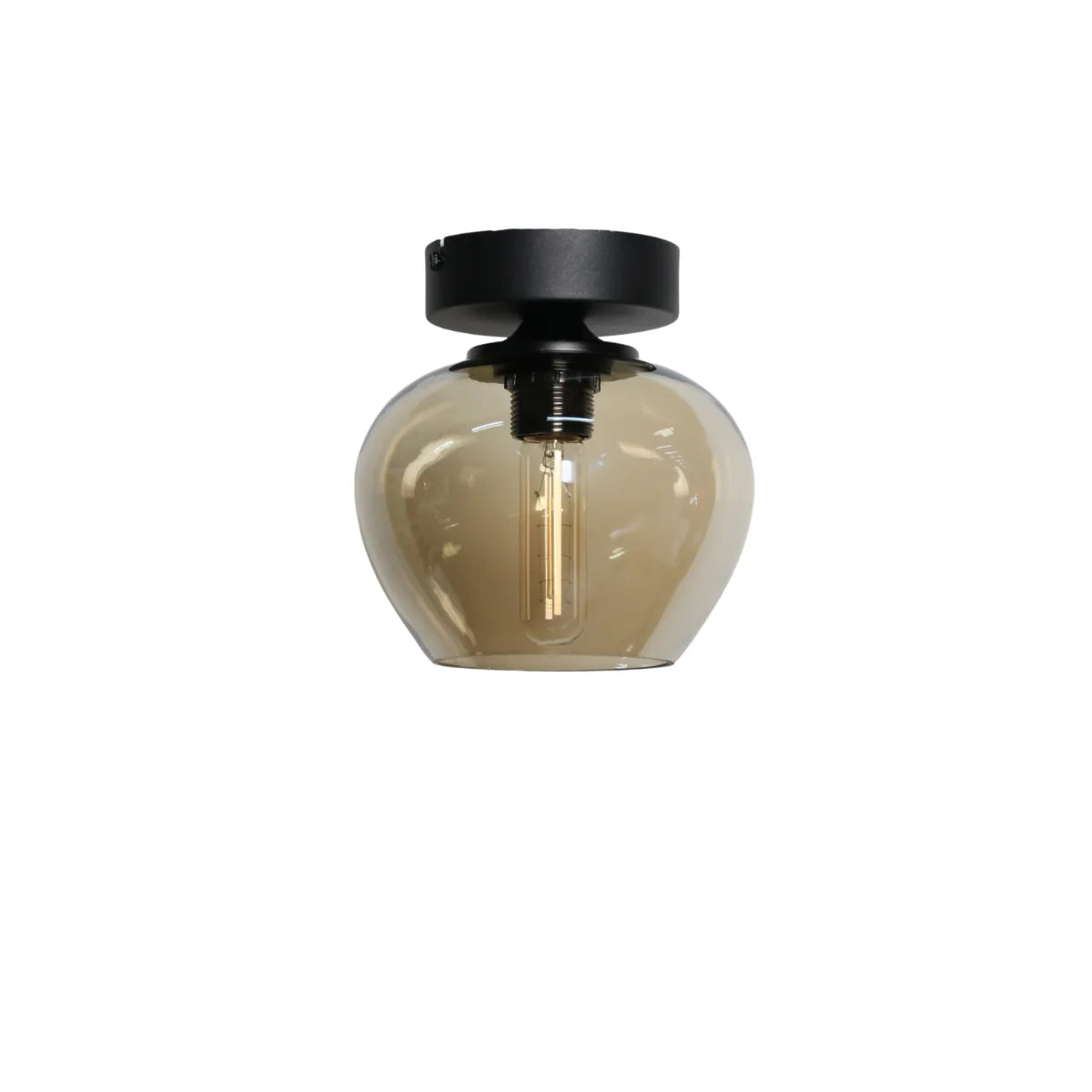 Plafondlamp Sival – Amber Glas – Ø20 cm – afbeelding 4