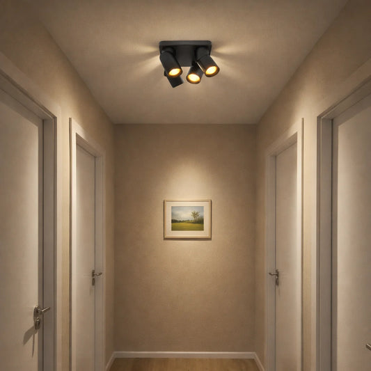 Plafondlamp Wenge – Zwart Koper – 4 Lichtpunten