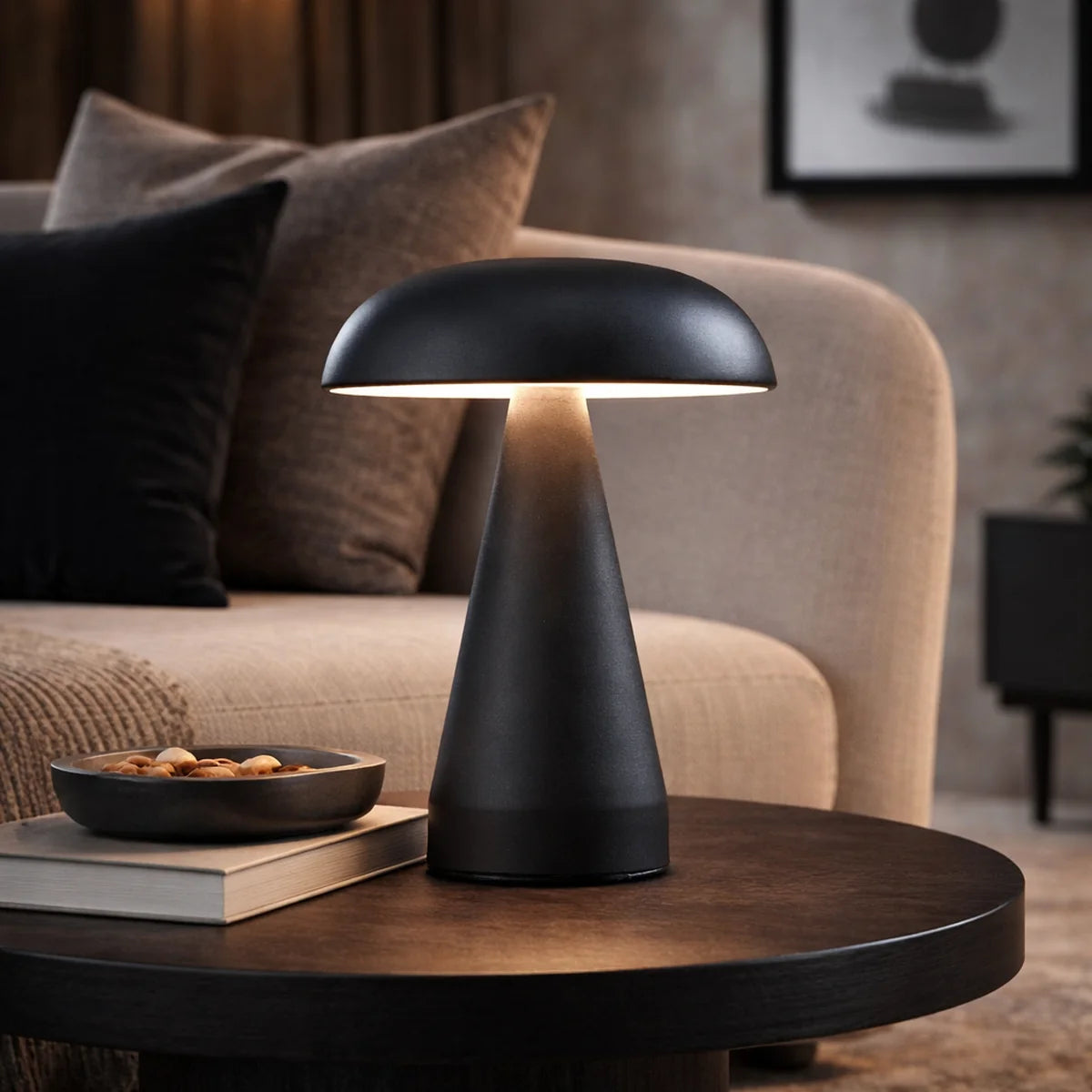 Tafellamp Aion – Mat Zwart – LED – Oplaadbaar