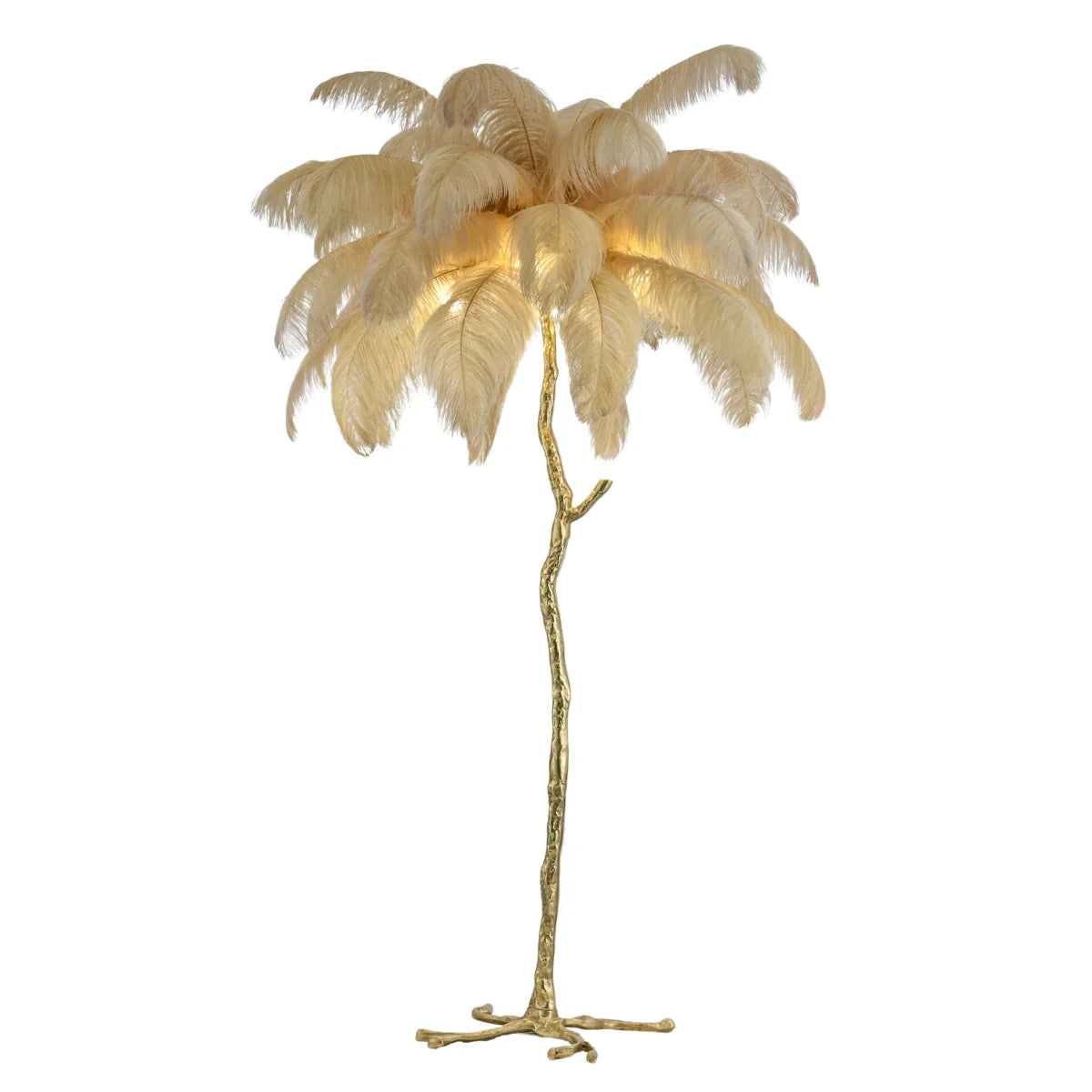 Vloerlamp Laine – Veren Bruin – Goud – 170 cm – afbeelding 2