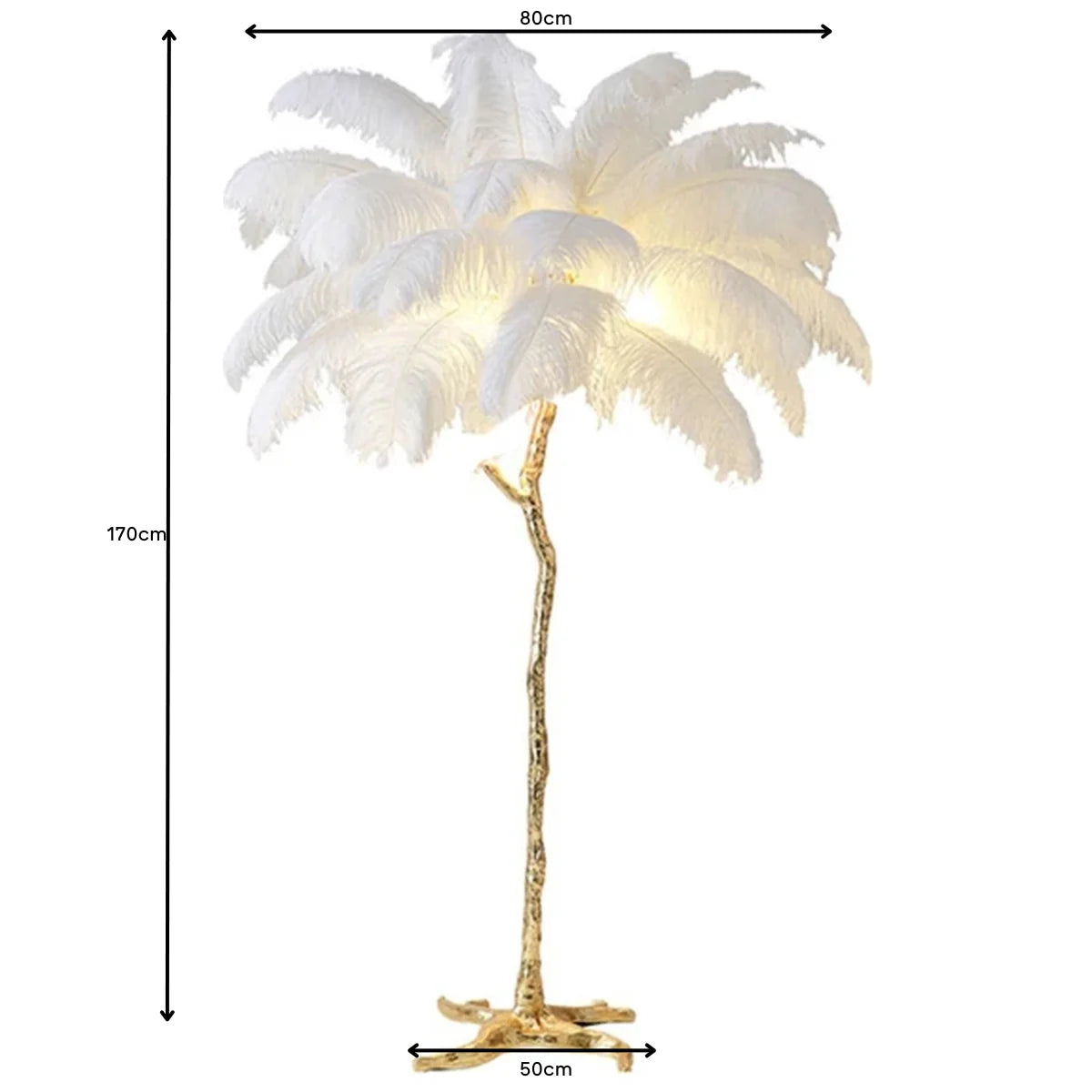 Vloerlamp Laine – Veren Wit – Goud – 170 cm – afbeelding 5