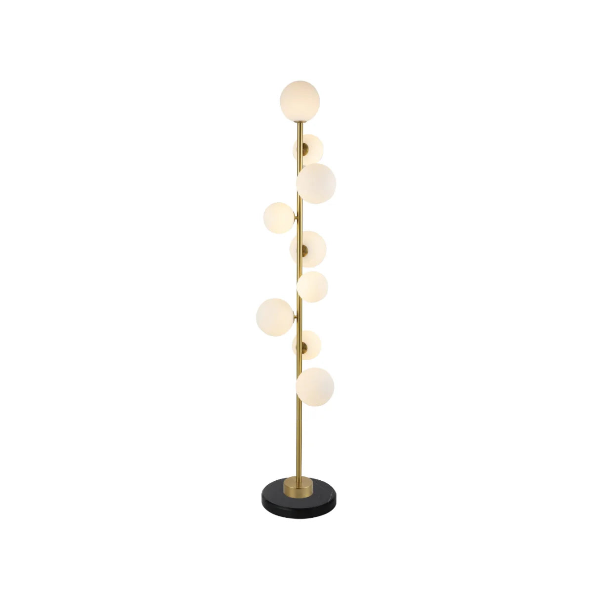 Vloerlamp Ravena – Marmer – Brushed Gold – 9 Lichtpunten – 165 cm – afbeelding 2